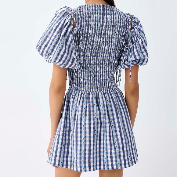 Danson Madder Floral/gingham tie dress - Picture 2 of 3